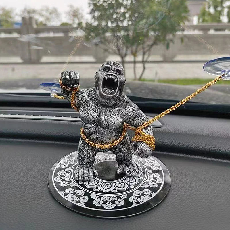 Funny Gorilla Car Dashboard Ornament – Resin Ape Figurine