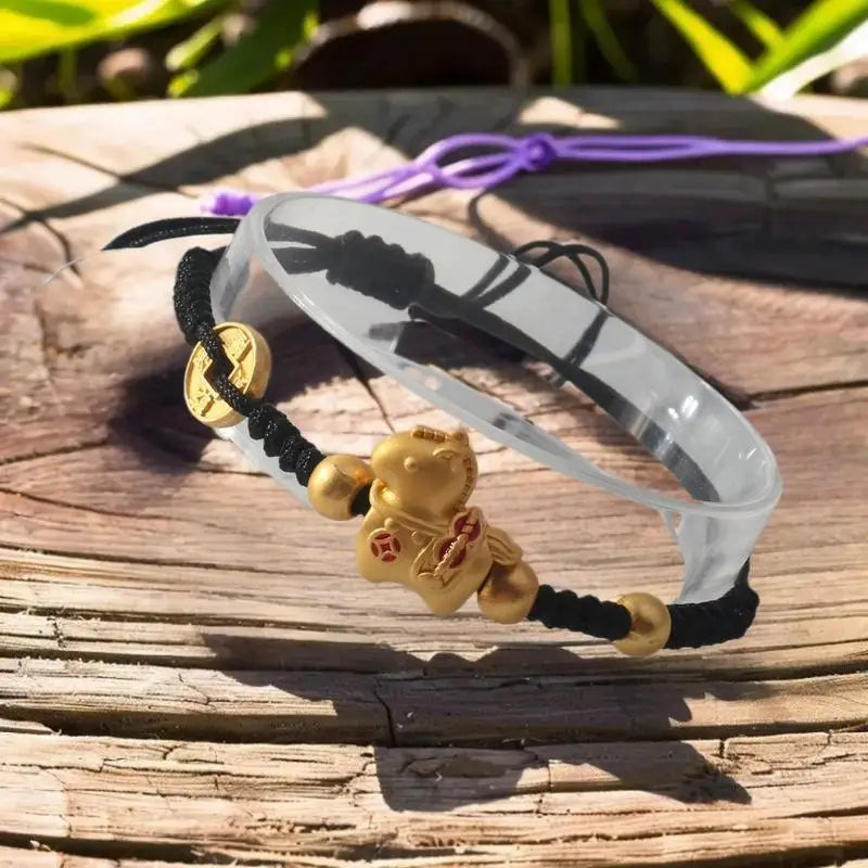 Exquisite 2026 Horse Zodiac Year Braided Rope Bead Bracelet Chinese Zpaxo