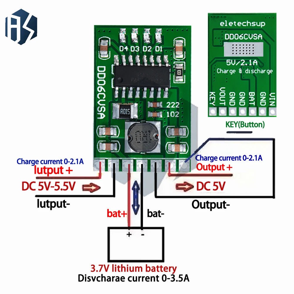 5V 2 1A Li-ion Power Management Module 4 2V Charging Discharge Boost Zpaxo