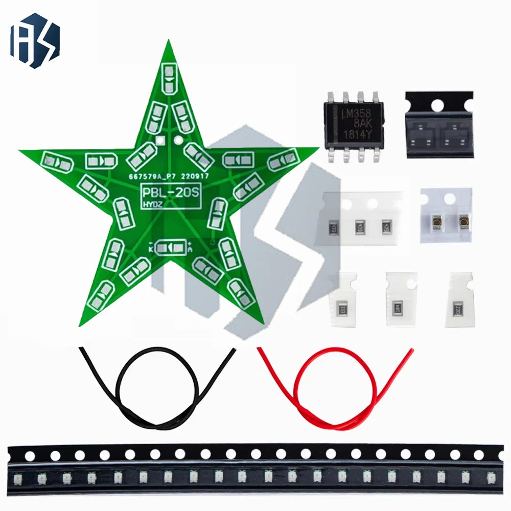 Student-focused DIY Soldering Training Gradient RGB Five-pointed Star Zpaxo