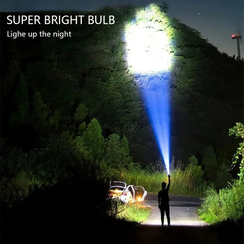 5-LED Rechargeable Camping Flashlight – 3 Modes & Side Light
