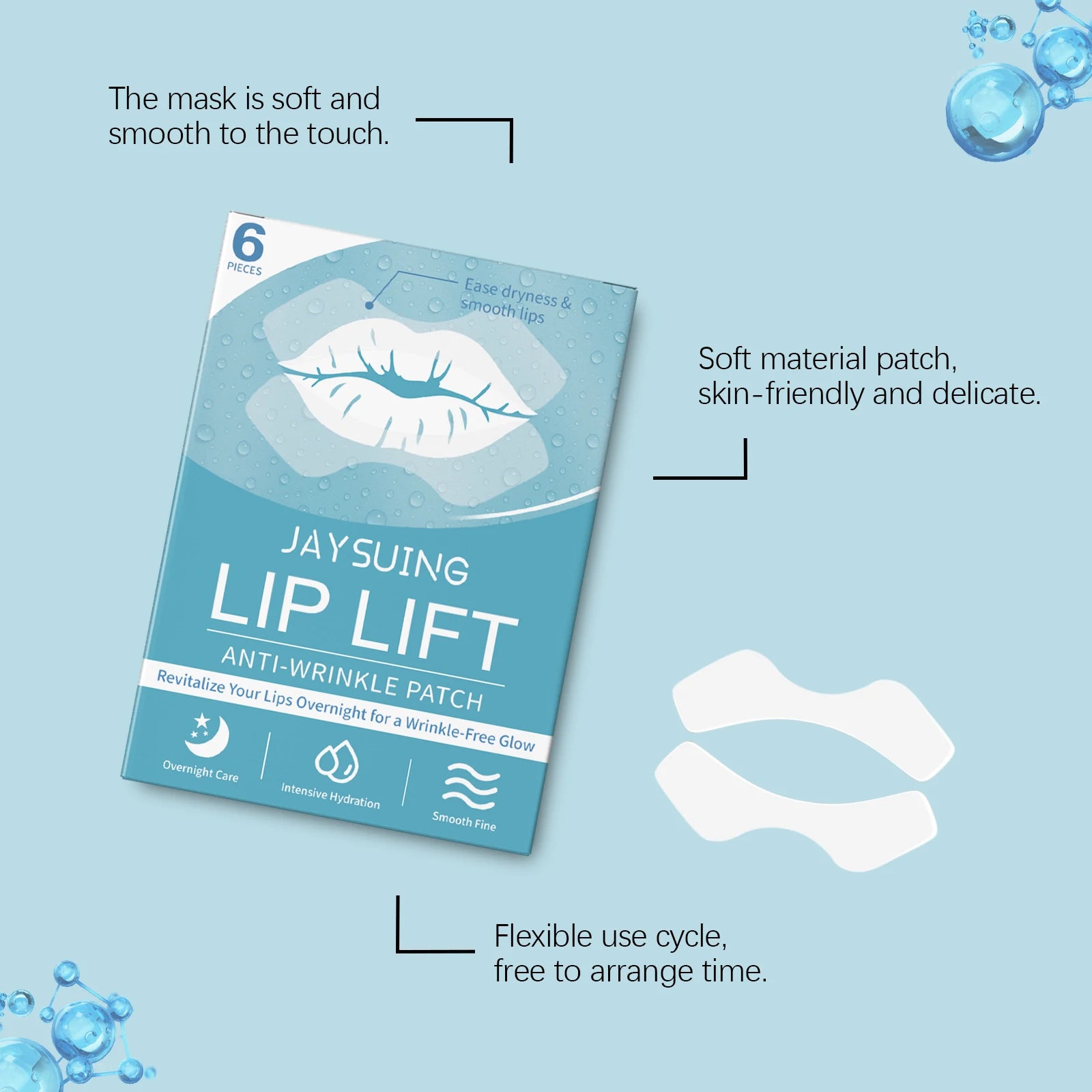 Jaysuing Anti-Wrinkle Lip Patches | Moisturizing Smile Line Fix Lip Wrinkle Patch Zpaxo