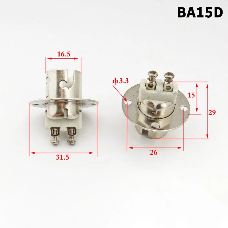 BA15D Lamp Base BAY15D Holder 1156 1157 DIY Ship Turn Signal Brake Zpaxo BA15D