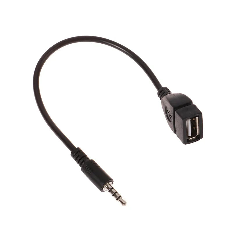 Black Car AUX Audio Cable USB Electronics Play Music Headphone