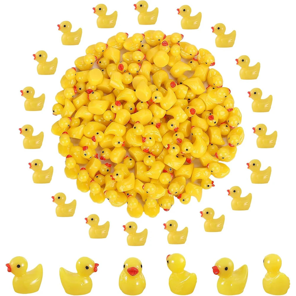 10/20/30/50Pcs Mini Resin Yellow Ducks Tiny Ducks Figurines Miniature Ornaments Landscape Aquarium Dollhouse Decoration Zpaxo