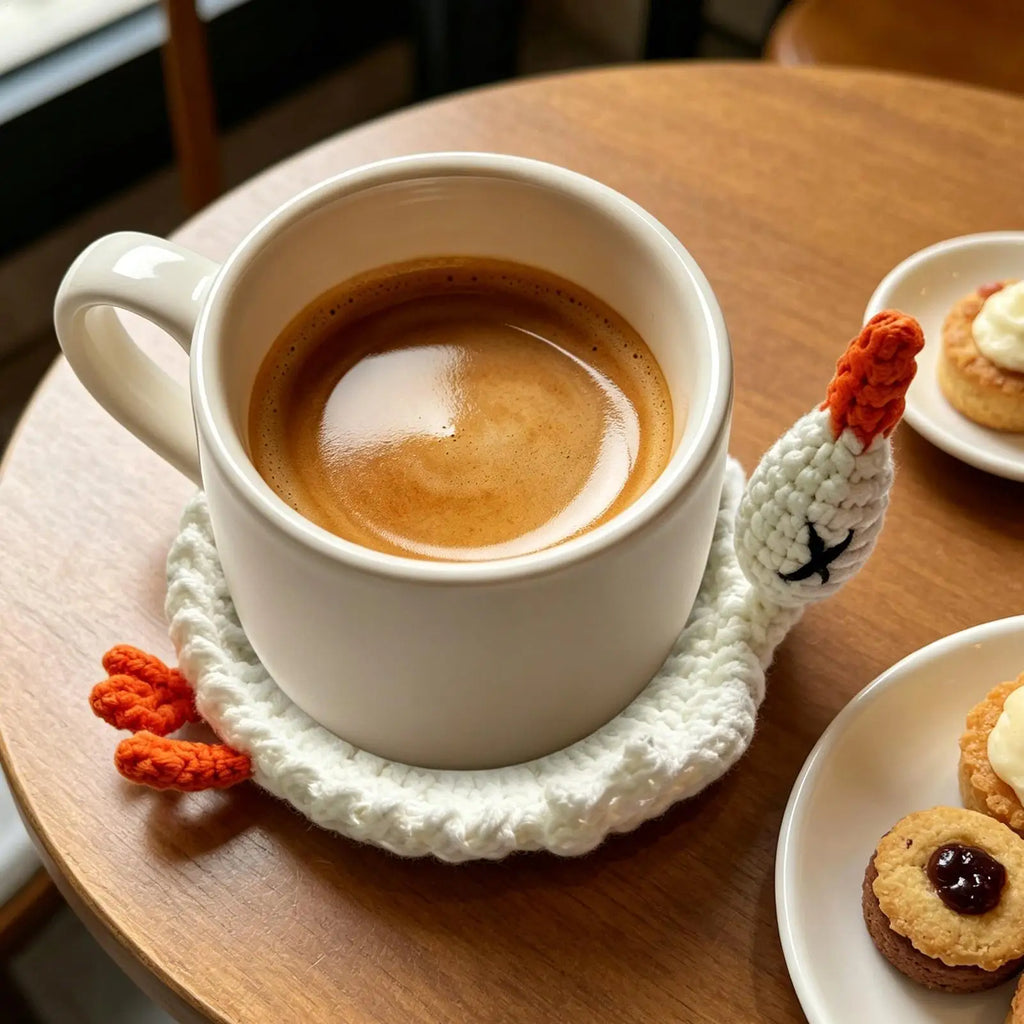 Crochet Coaster Cute Animal Shape Handmade Mat Coasters Coffee Table