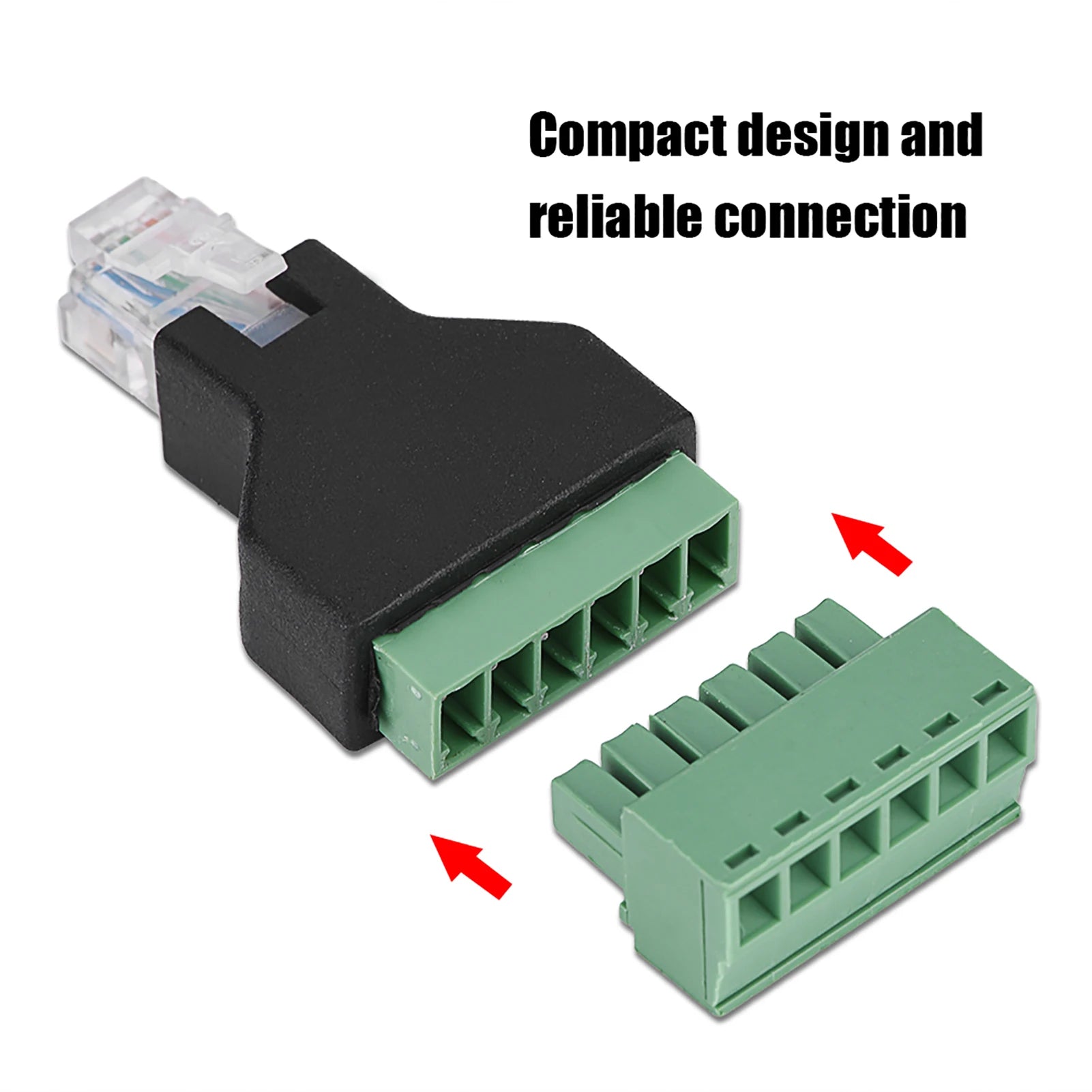 Adapter Connector Plastic Ethernet RJ12 6P6C Male to 6 Pin Screw Terminals Adapter Connector Zpaxo
