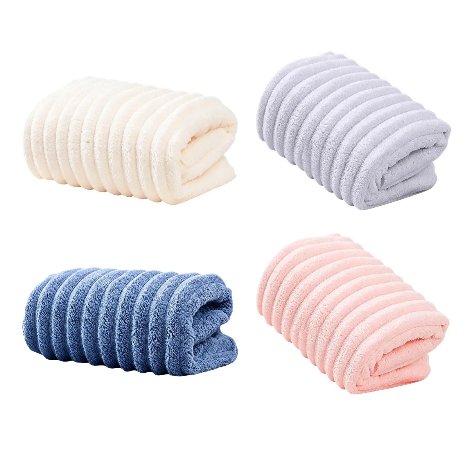 Bath Towel 35x75cm Thick Lint Quick Dry Absorbent Striped Body Cloth