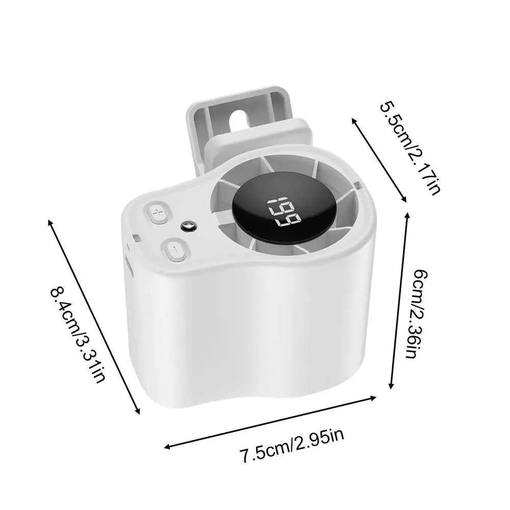 Clip Fan Portable LED Display Cooling 360 Rotation USB Rechargeable