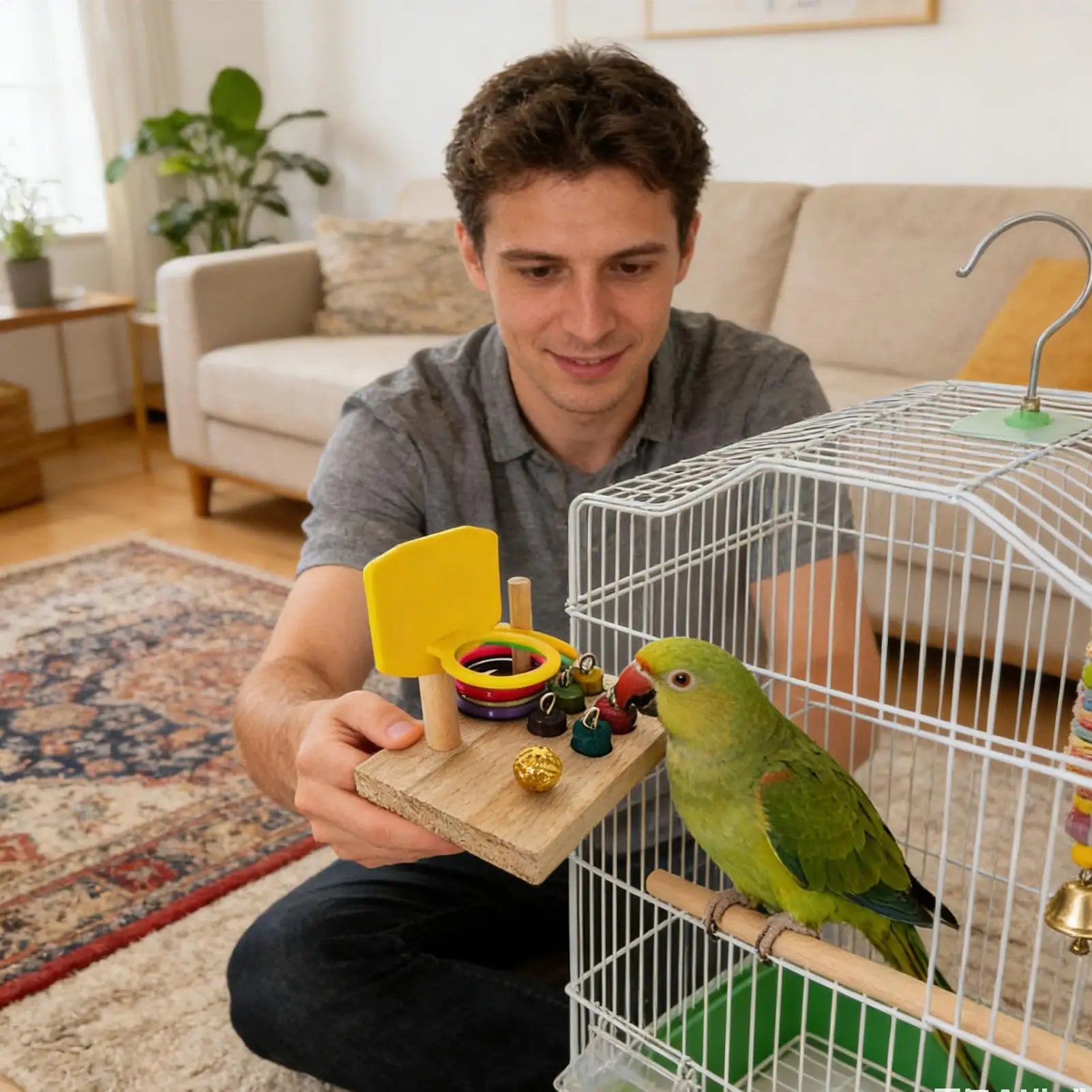 Bird Training Toys Brain Development Parakeets Play Gym Parrot