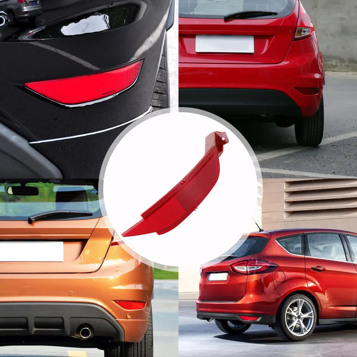 Car Rear Bumper Right Reflector Light Cover Right Rear Bumper Tail Fog Light Compatible with Ford Fiesta 2009-2014 Professional Zpaxo