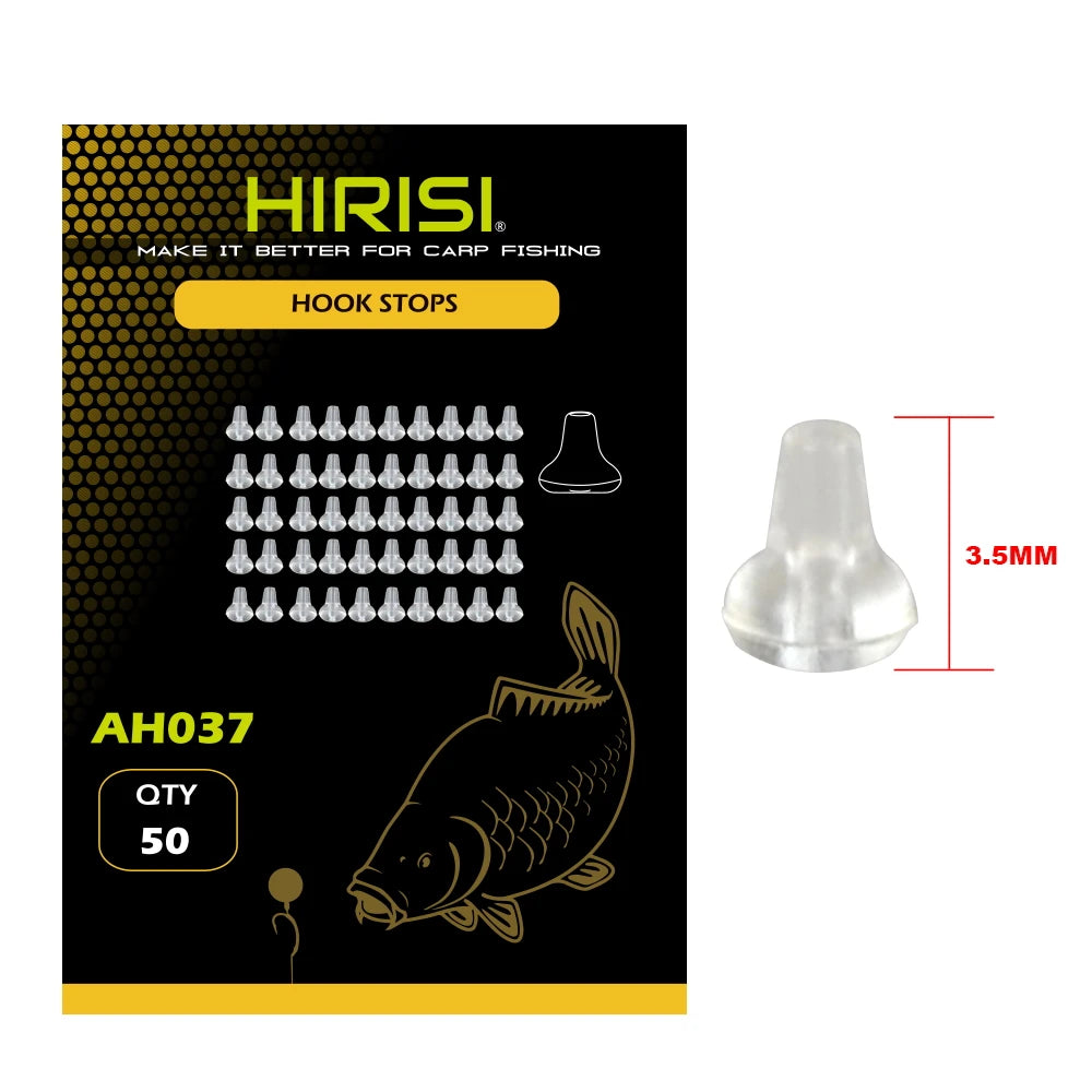 50-Pack Rubber Carp Fishing Hook Stoppers & Space Bean Beads Fishing Terminal Tackle Zpaxo AH037-Clear