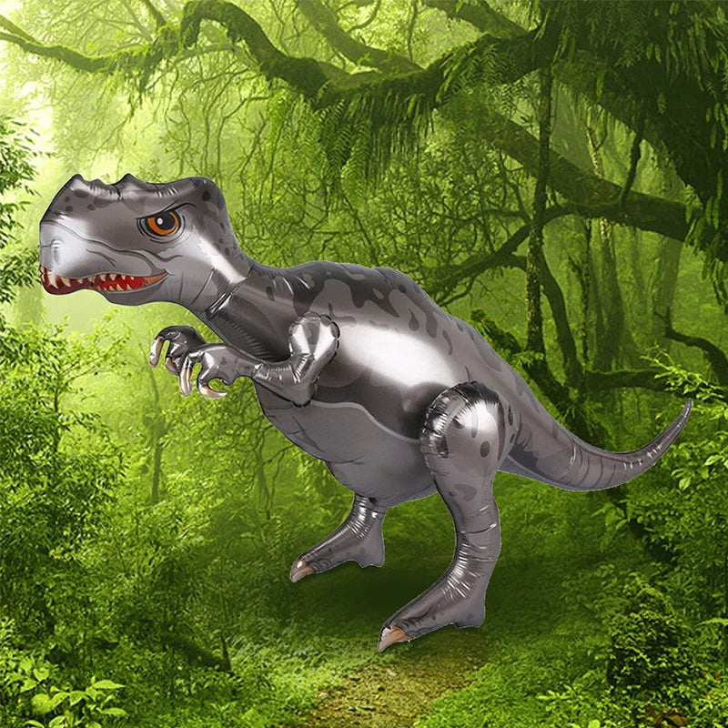 4D Giant Walking Dinosaur Foil Balloons Jungle Animal Childrens