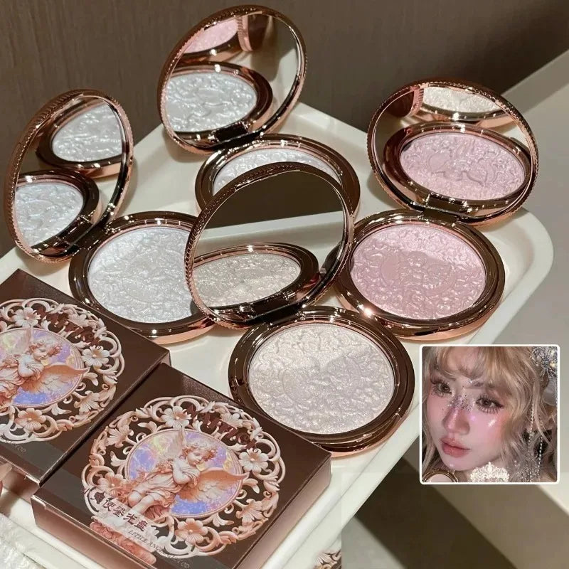 Diamond High gloss Highlighter Palette powder Natural Long-lasting Brighten Contour Radiant Skin Multi-Use Face Eye Cheek Makeup Zpaxo
