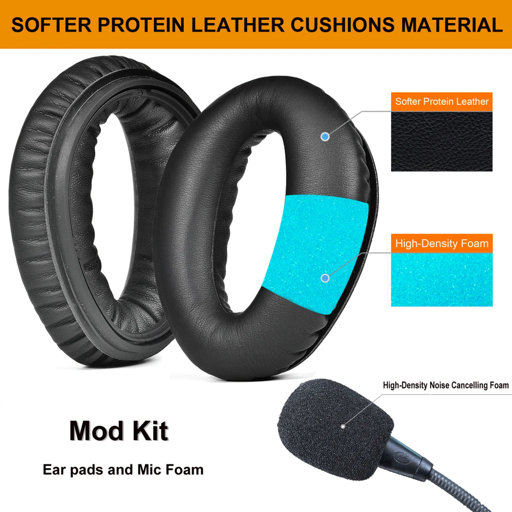 1Pair Earpads Mic Sponge Cover Lightspeed Zulu Sierra 2 PFX Aviation