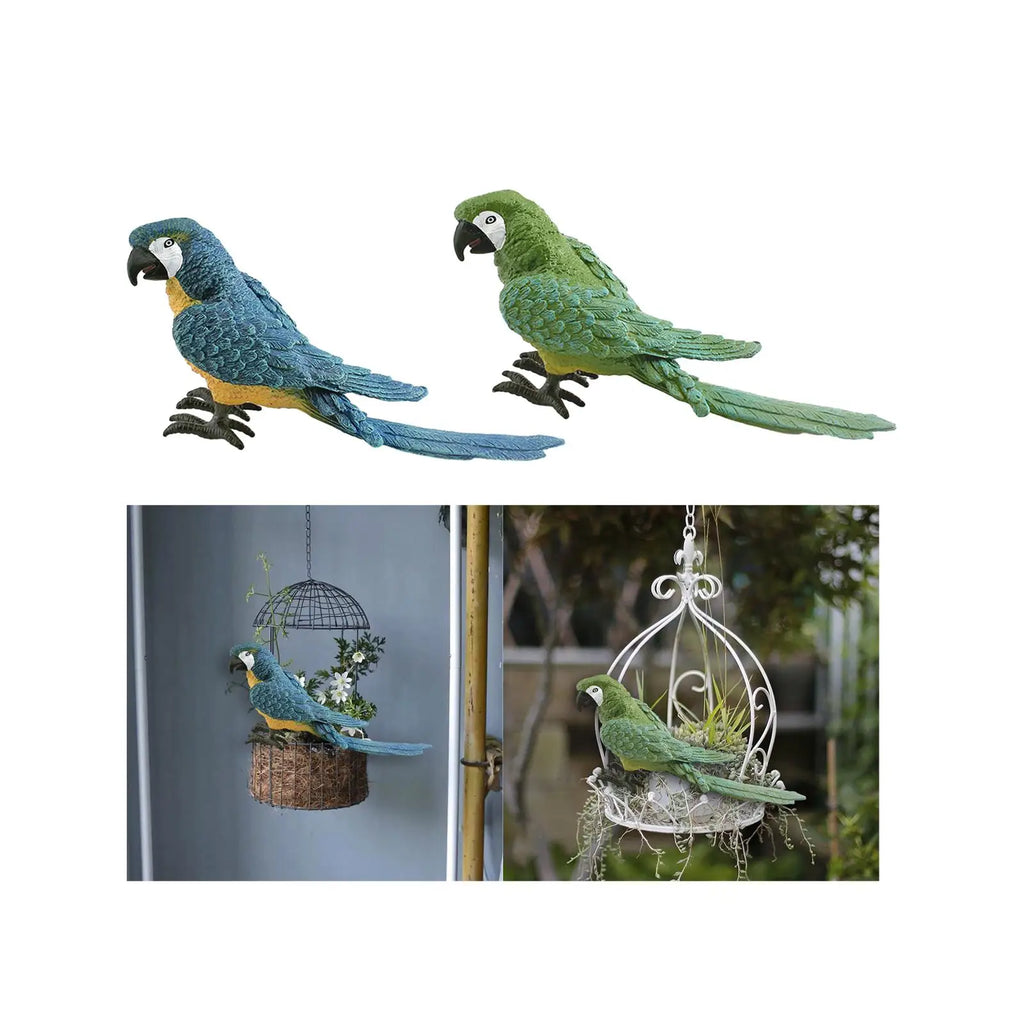 Artificial Parrot Model Bird Ornaments Cute Crafts Fake Parrot Decor Model for Garden Home Backyard Porch Indoor Outdoor Zpaxo