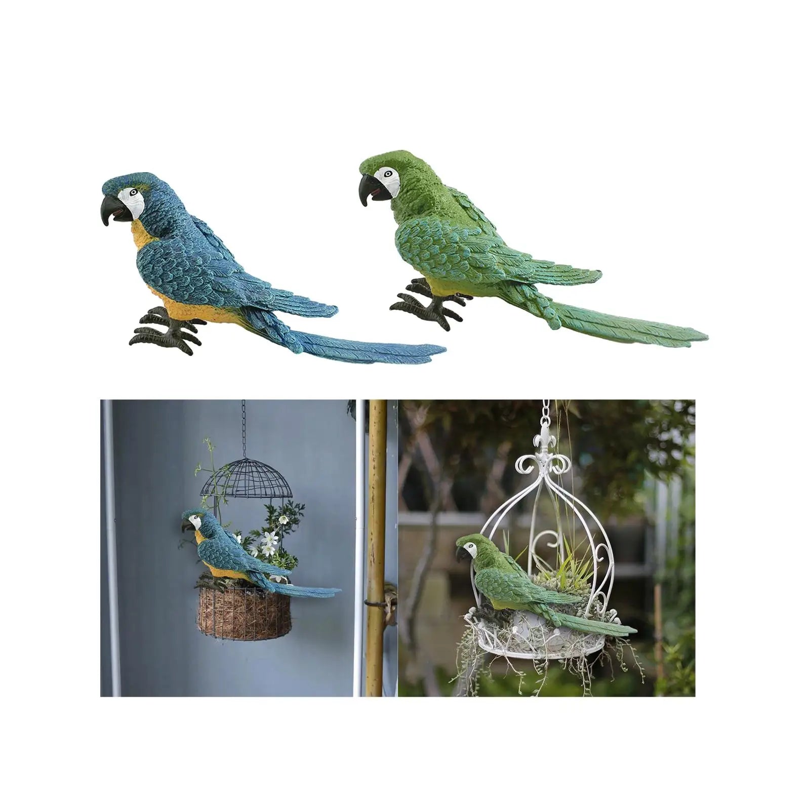 Artificial Parrot Model Bird Ornaments Cute Crafts Fake Parrot Decor Model for Garden Home Backyard Porch Indoor Outdoor Zpaxo