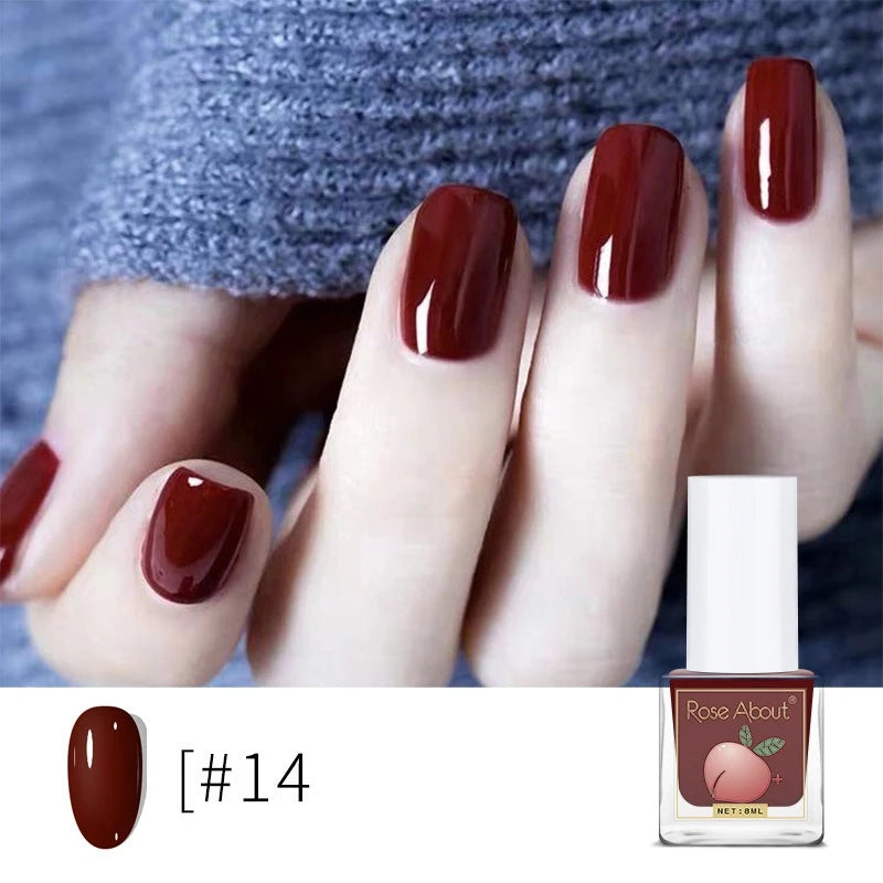 Water-based Peel-off Nail Polish No UV Lamp Needed Long-lasting Zpaxo 14