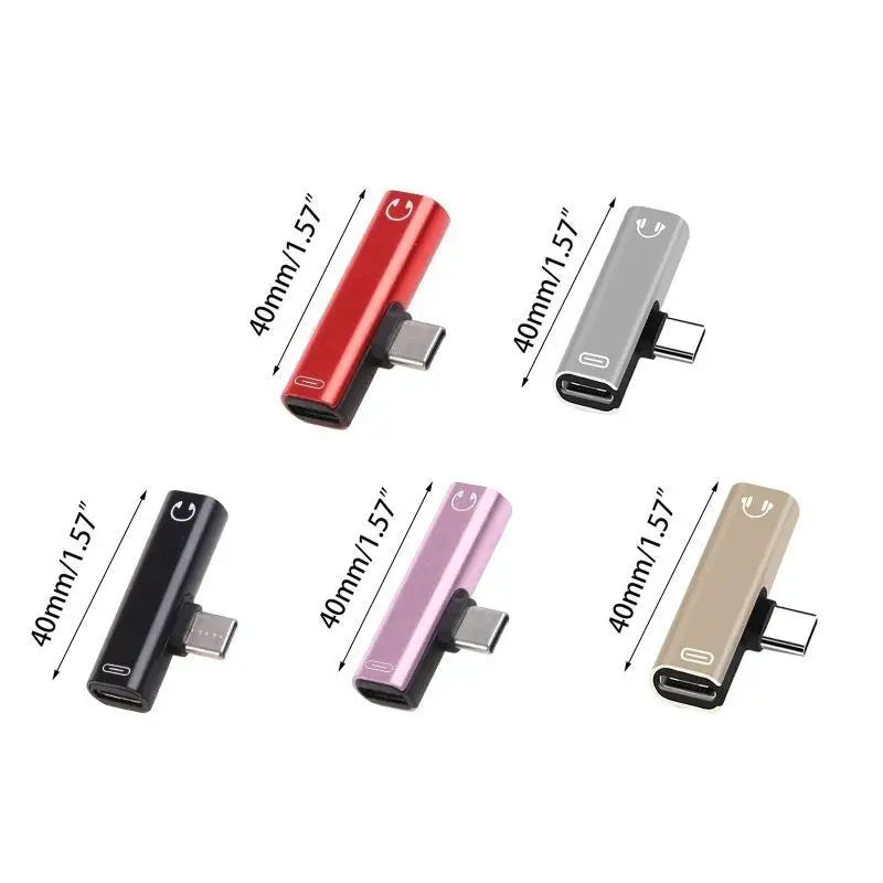 652F Type-C Adapter Type C to 3.5 Headphone Music Charging Two-in-One Adapter Cable Alloy Converter Zpaxo