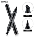 Double Head Quick Drying Liquid Eyeliner Pen Black Triangle Eye Liner Stamp Eyeliner Waterproof Liquid Eye Liner Pencil Cosmetic Zpaxo 02 Big Stamp