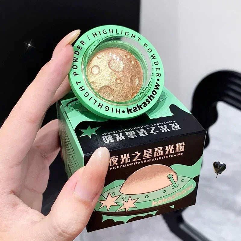 1pcs Planet Highlighter Powder Shiny Gradient High-gloss Powder Face Contour Brightening Long Lasting Highlight Glitter Makeup Zpaxo