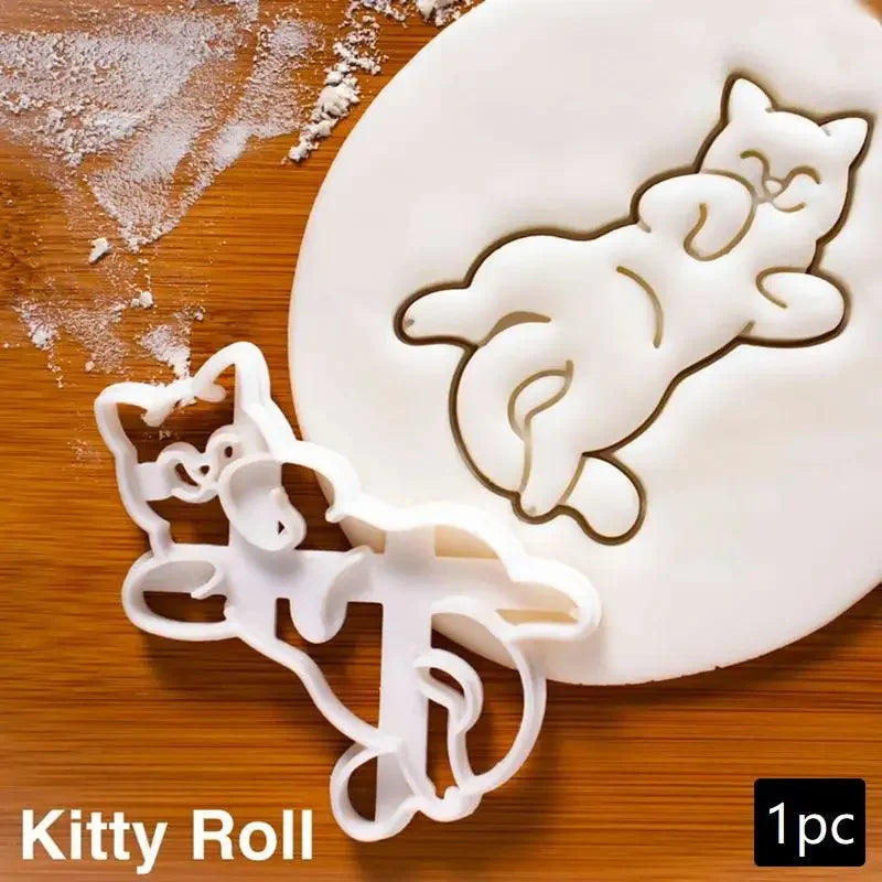 New DIY Animal Creative Tooth Shape Cookie Cutters Mold Cute Cat Biscuit Mold For Children Bakeware Cookie Stamp Baking Tools Zpaxo A