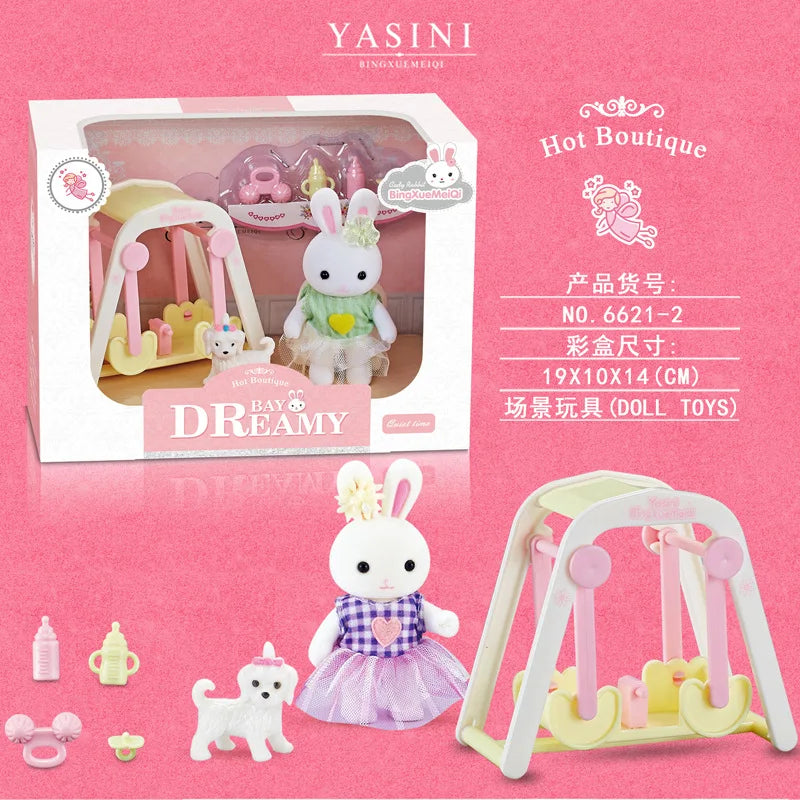 Little Rabbit Dresser Lovely Scene Play Toys Simulation Modelling