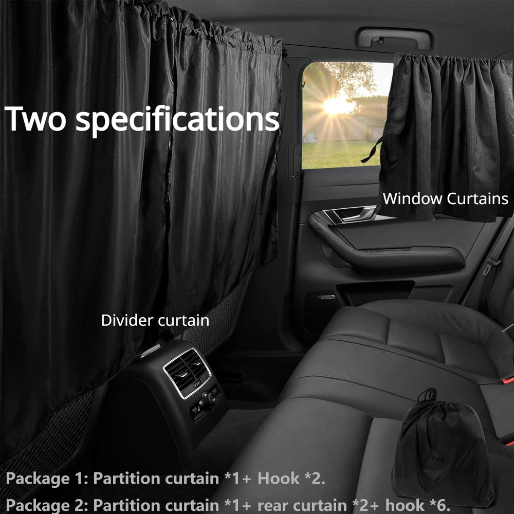 2/3pcs Car Window Curtains Universal Sun Shades Side Between Rear Seat Covers Divider Curtain Auto Blackout Camperize Sunscreen Zpaxo