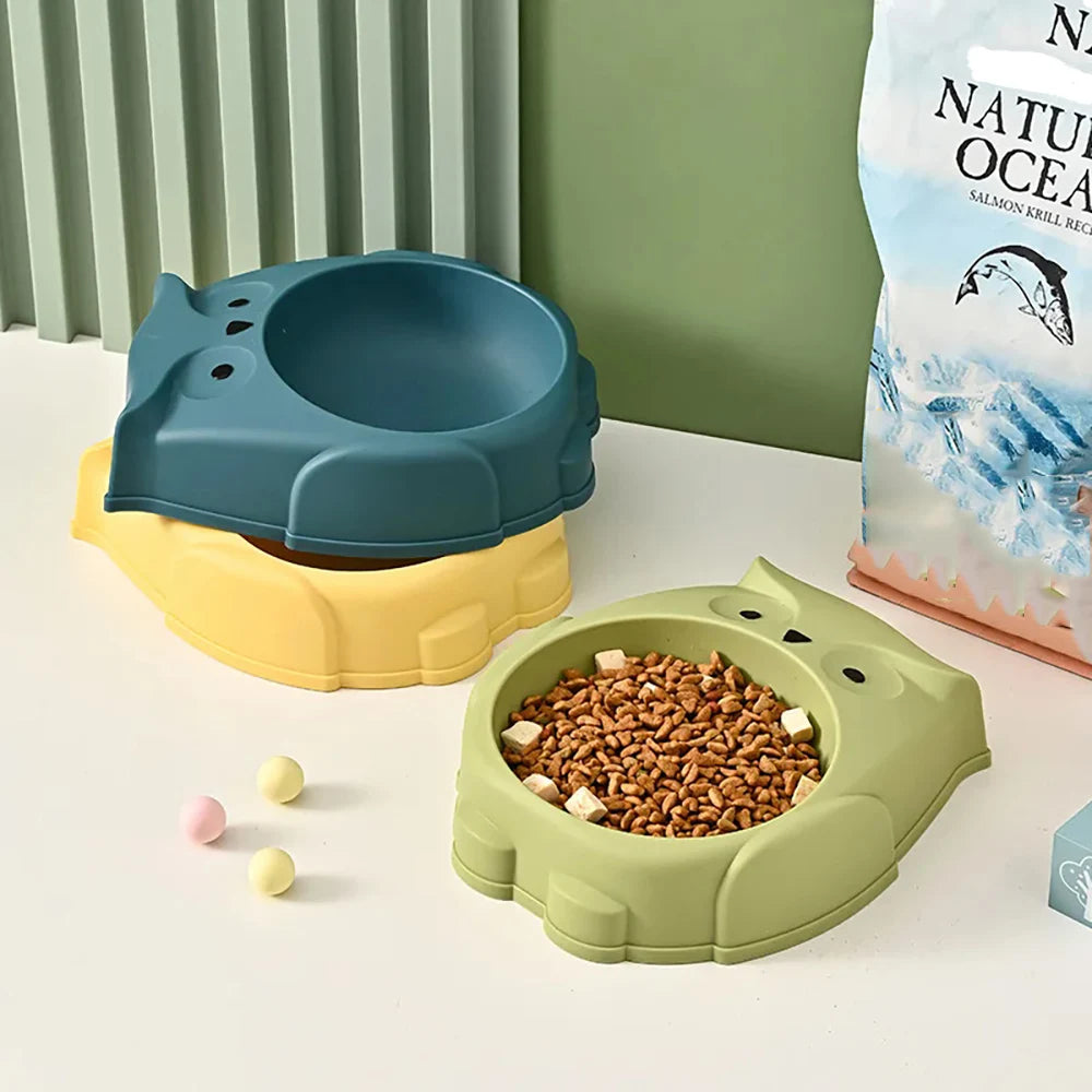Cat Tableware Pet Dog Bowl Cartoon Owl Shape Thickened Large Capacity Zpaxo
