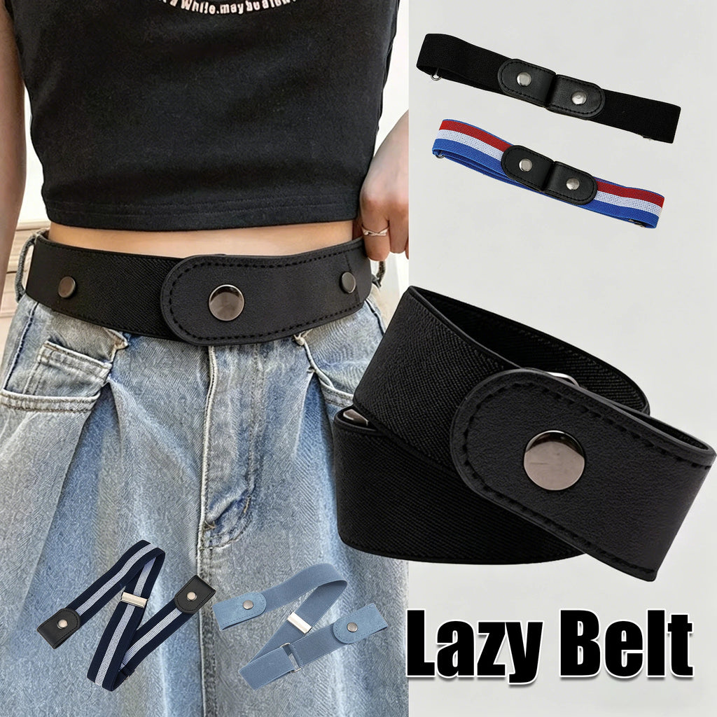 Unisex Invisible Elastic Belt Adjustable Buckle Stretch No-show Jeans