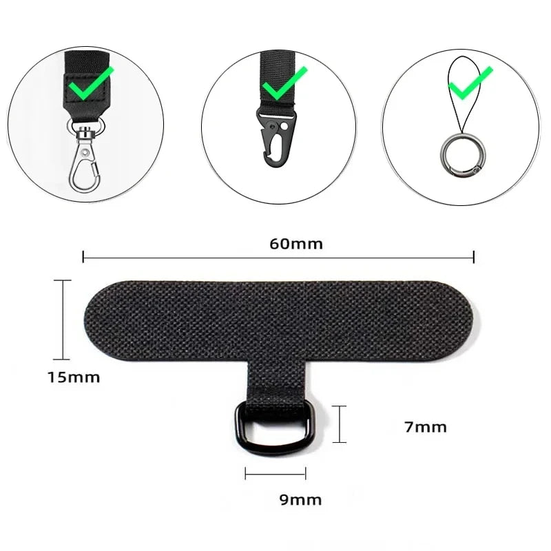 10/5/1Pcs Universal Tpu Mobile Phone Anti-lost Lanyard Card Gasket Nylon Detachable Phone Hanging Cord Strap Patch Tether Pad Zpaxo