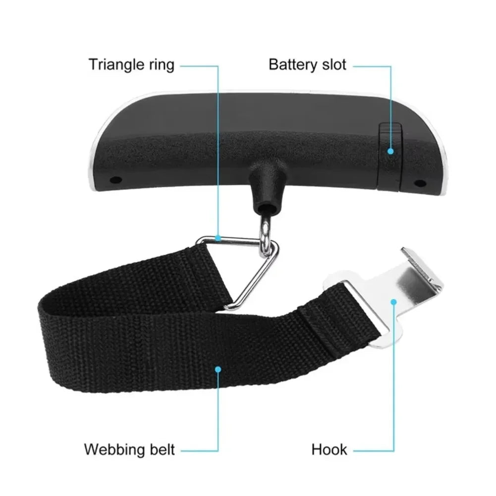 50kg Portable Hanging Scale Electronic Hand Luggage Scale Digital Display Suitcase 110lb Travel Baggage Bag Weighing Tools Zpaxo