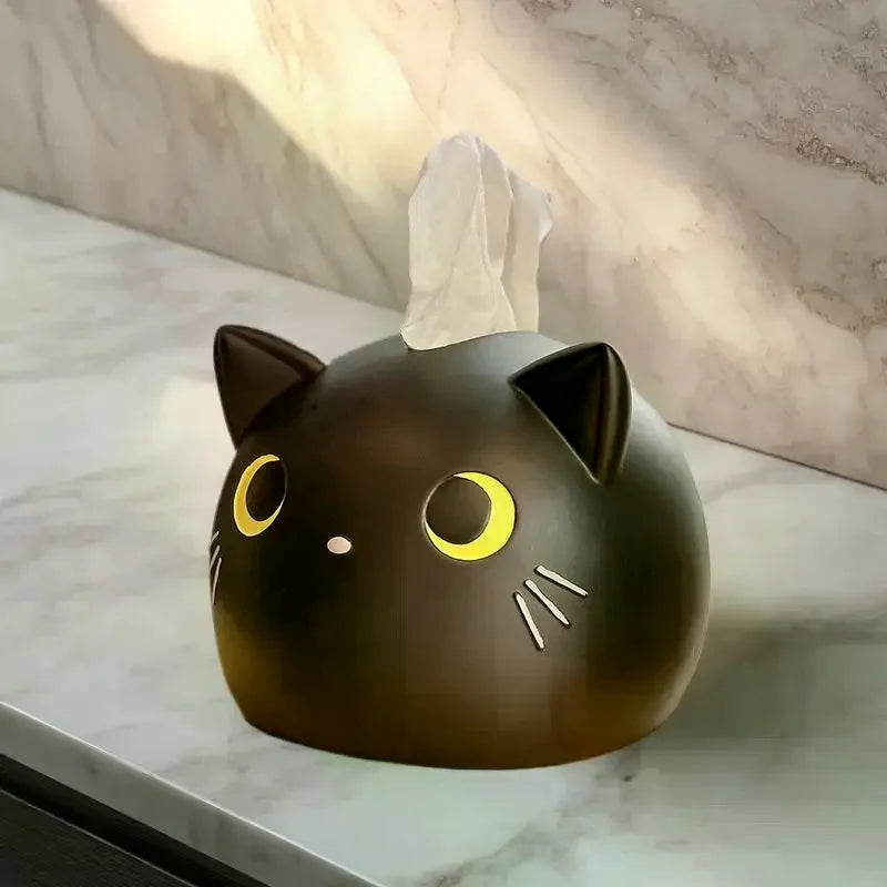 Cat-Shaped Tissue Box Holder – Cute Plastic Napkin Dispenser