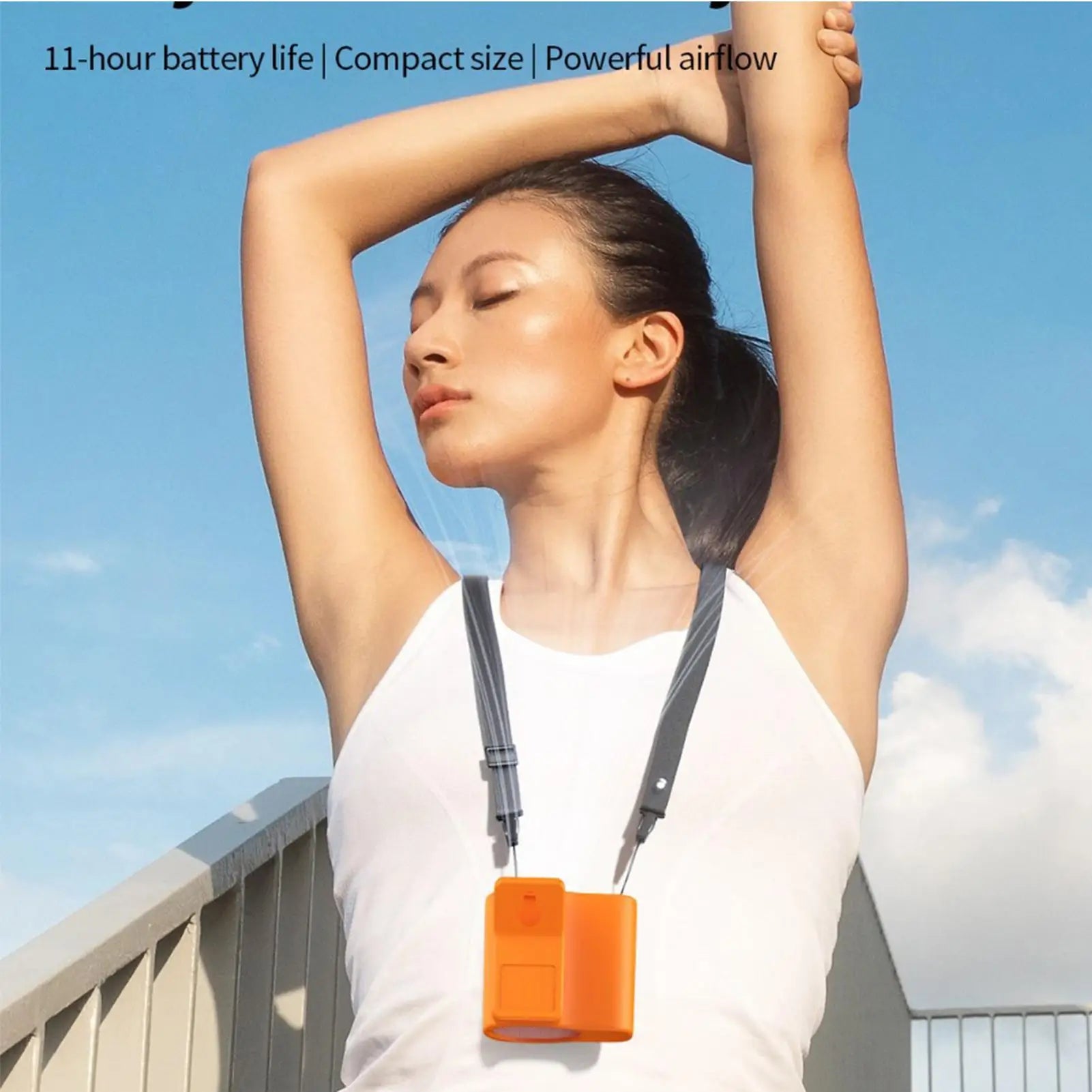 Clip Fan Portable LED Display Cooling 360 Rotation USB Rechargeable