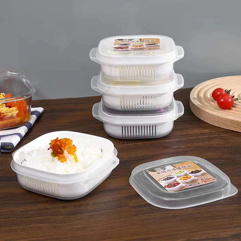 Food Storage Box Rice Fruit Preservation Container Microwave Oven Zpaxo