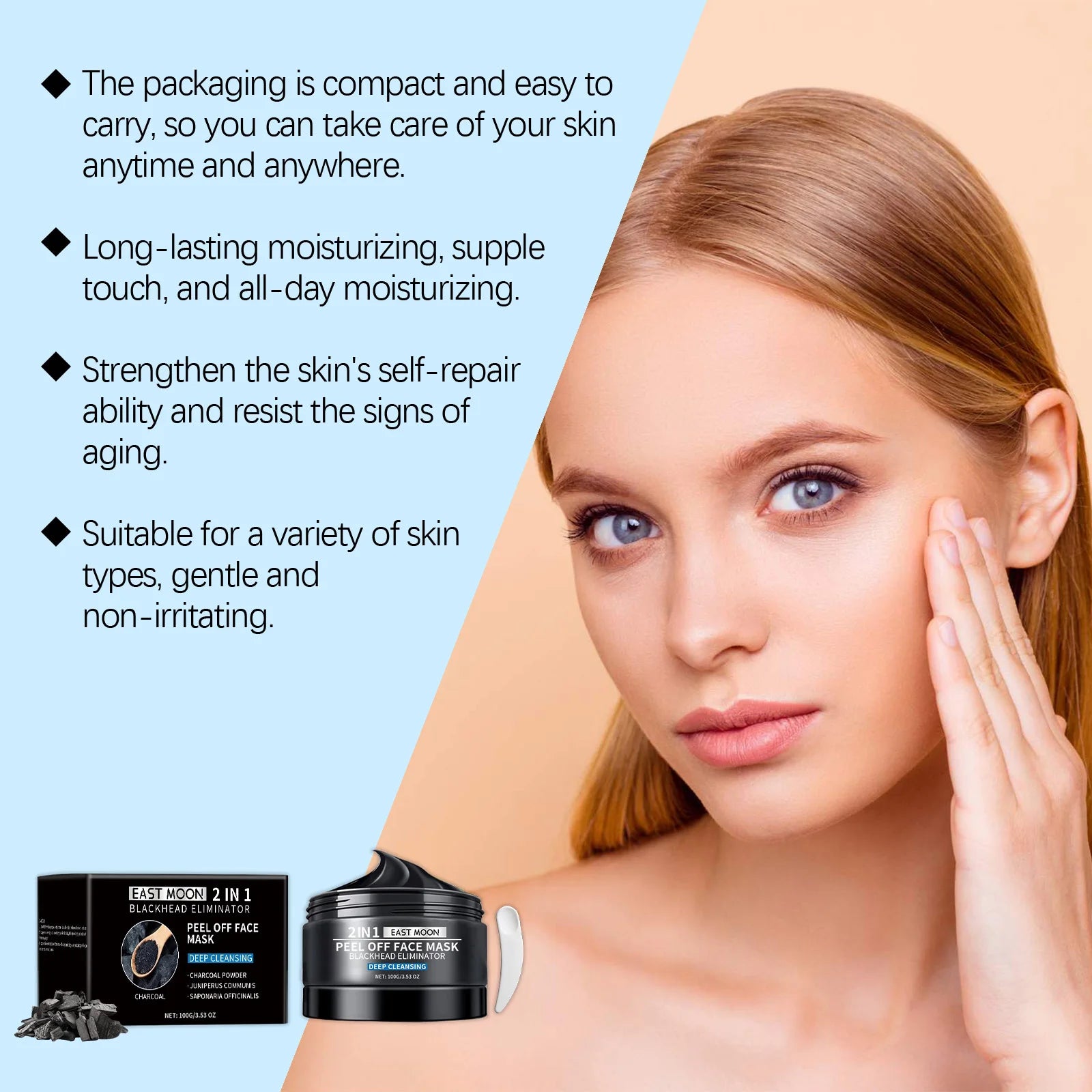 Bamboo Charcoal Blackhead Remover Mask Purifying Shrink Pore Deep Cleansing Oil Control Exfoliator Peel Mud Mask Skin Care Zpaxo