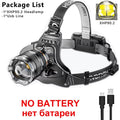LED Ultra Strong Headlight Sensing Zoom Charging Head Flashlight