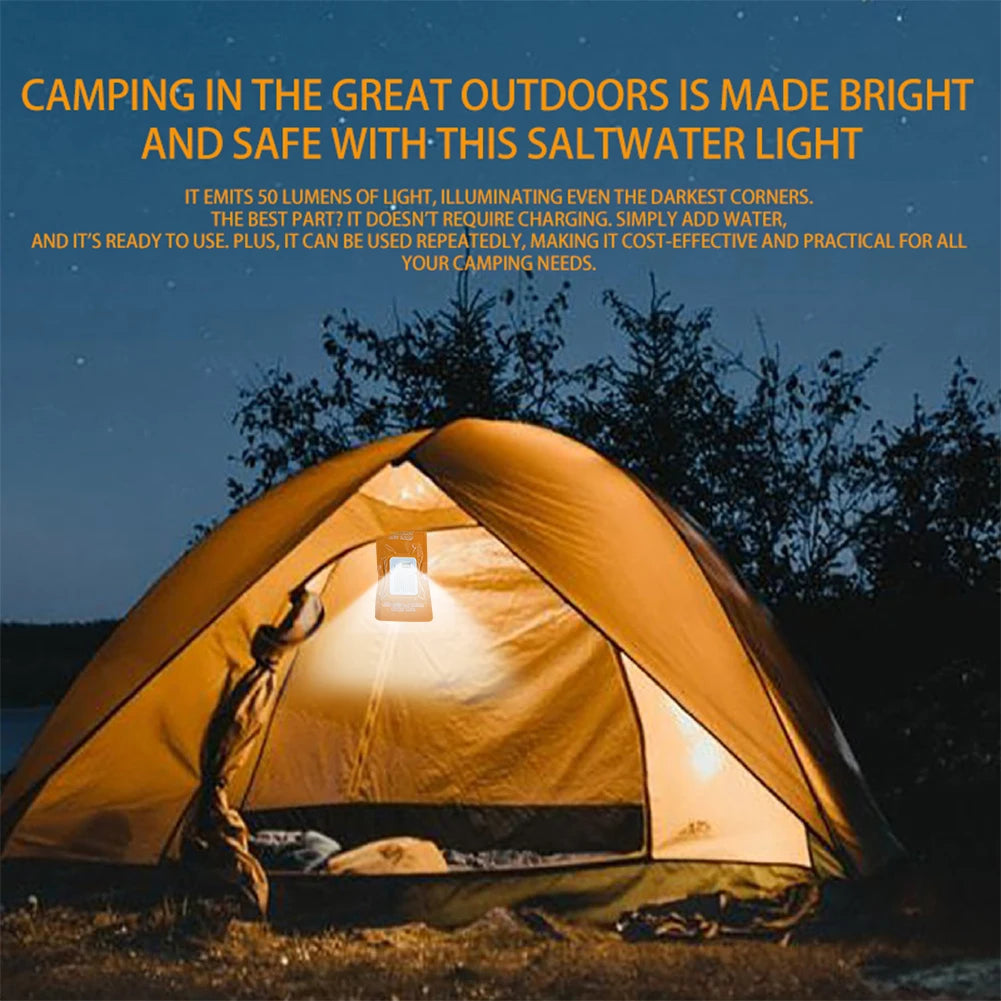 LED Salt Water Emergency Lamp 50LM Portable Camping Waterproof