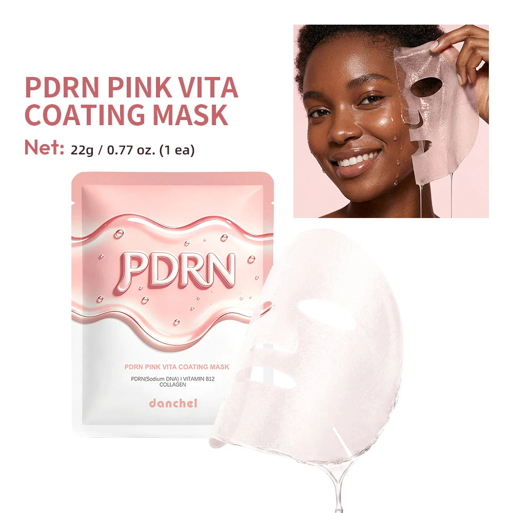 Korean Salmon DNA PDRN Mask Pink Vita Coating Sheet Mask Hydrate Firm Balance Glass Skin Facial Care Mask Zpaxo 1pc