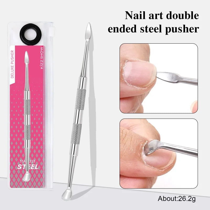 Nail Circle Beveled Head Cuticle Pusher Stainless Steel Art Sanding Zpaxo 09