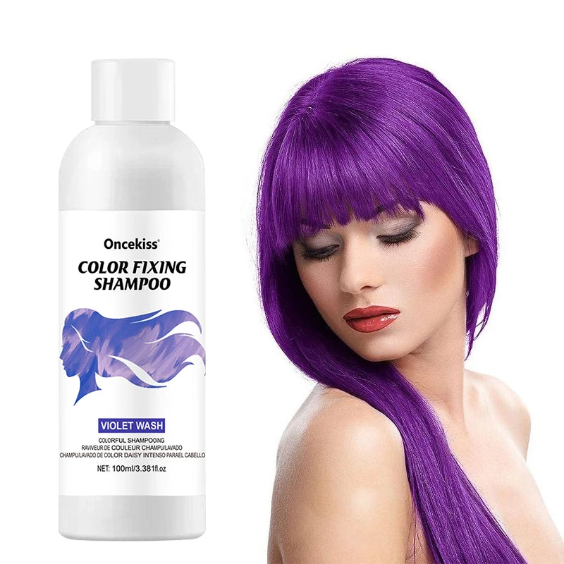 Hair Dye Shampoo,Colorful Color correction & Color fixing Shampoo,Unisex-Adult,Cleaning Nourishing Roots for Daily & Cosplay Use Zpaxo VIOLET