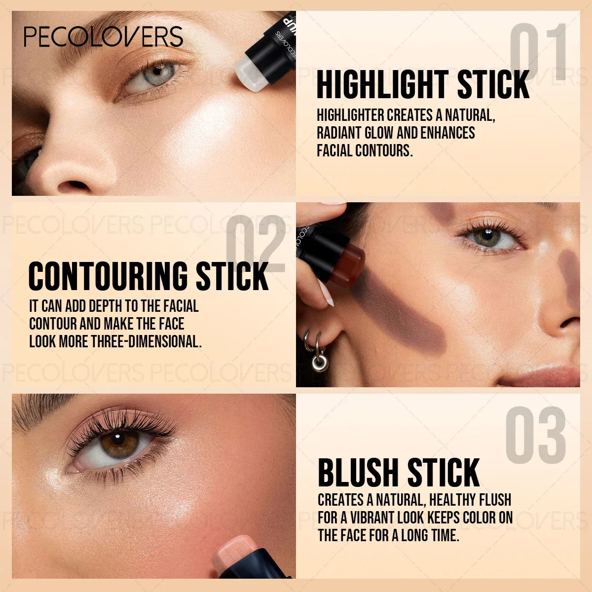 Glitter Highlightersticks Shimmering Body Face Glow Cheeks Perfect Zpaxo