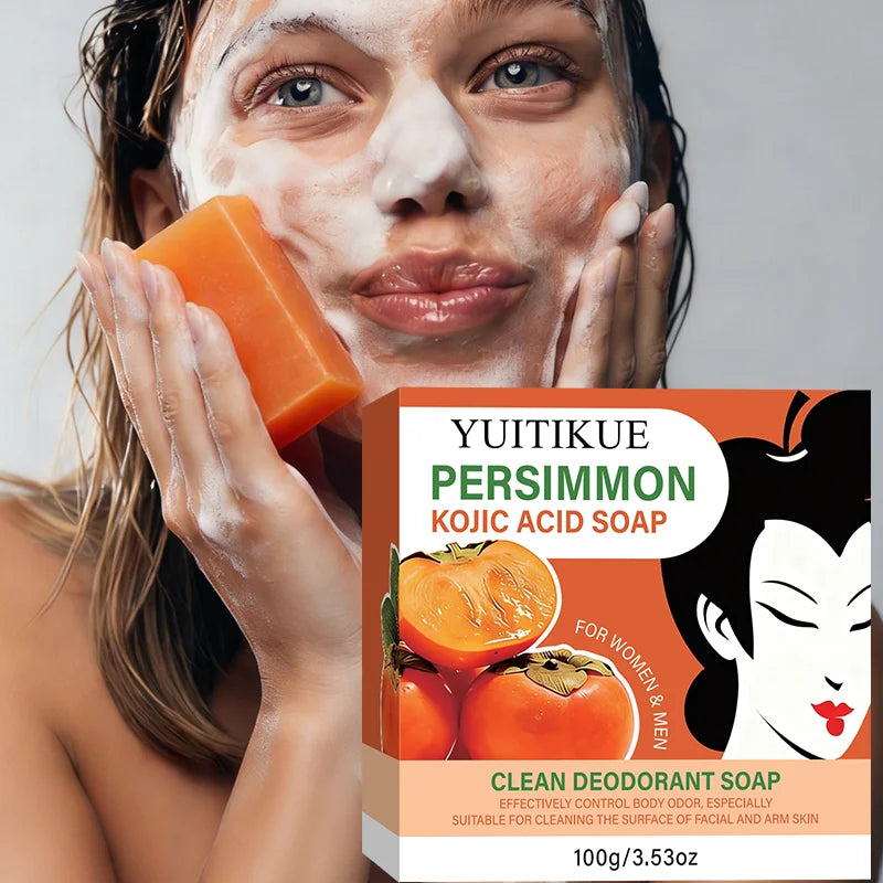 YUITIKUE Kojic Acid Deodorant Soap – Persimmon & Collagen 100g Deodorant Bar Soap Zpaxo