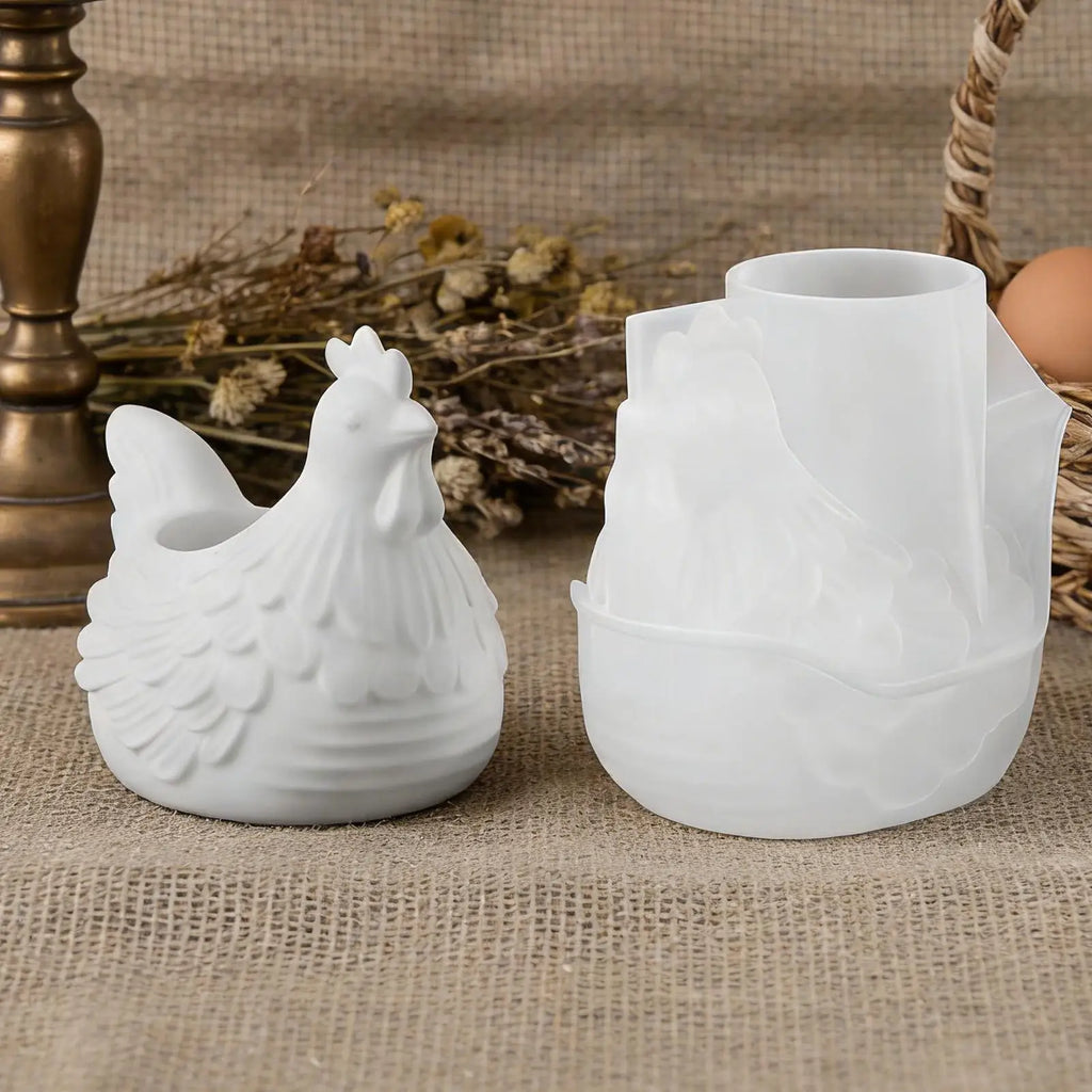 Silicone Candle Holder Mold 3D Hen Jewelry Resin Casting Mould DIY
