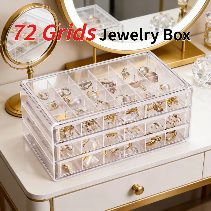 5-Drawer Transparent Jewelry Box – 120 Compartments Organizer Jewelry Organizer Box Zpaxo
