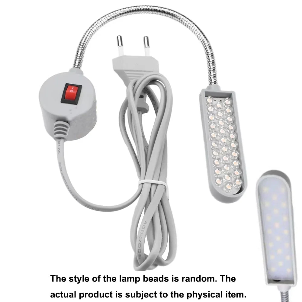 30 LED Industrial Sewing Machine Lighting Lamp Clothing Machine Accessories Work Light 360° Flexible Gooseneck Industrial Lights Zpaxo AC220V EU Plug-1