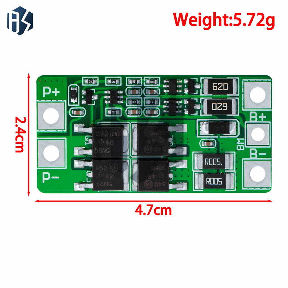 2S 10A 7.4V 18650 lithium battery protection board 8.4V balanced function/overcharged protection Good Zpaxo