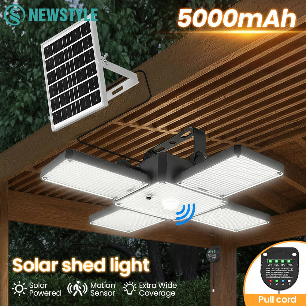 5000 mAh Solar Shed Light Outdoor IP65 Motion Sensor 4 Modes Solar Chicken Coop Light Security Light for Garage Barn Gazebo Zpaxo