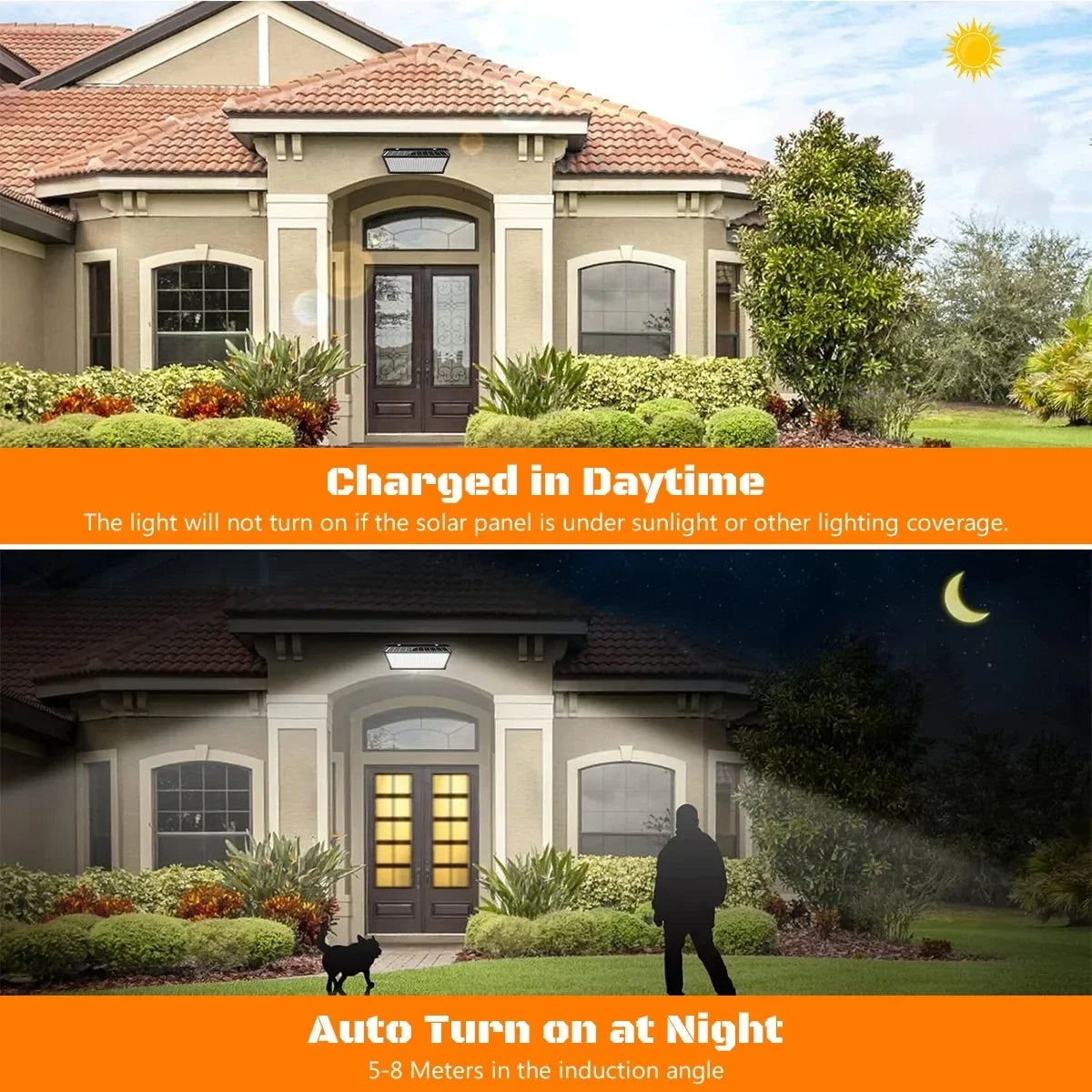 Outdoor Solar Lights Waterproof with Motion Sensor 258LED Flood Light 3 Modes IP65 Waterproof Solar Security Wall Lamp Zpaxo