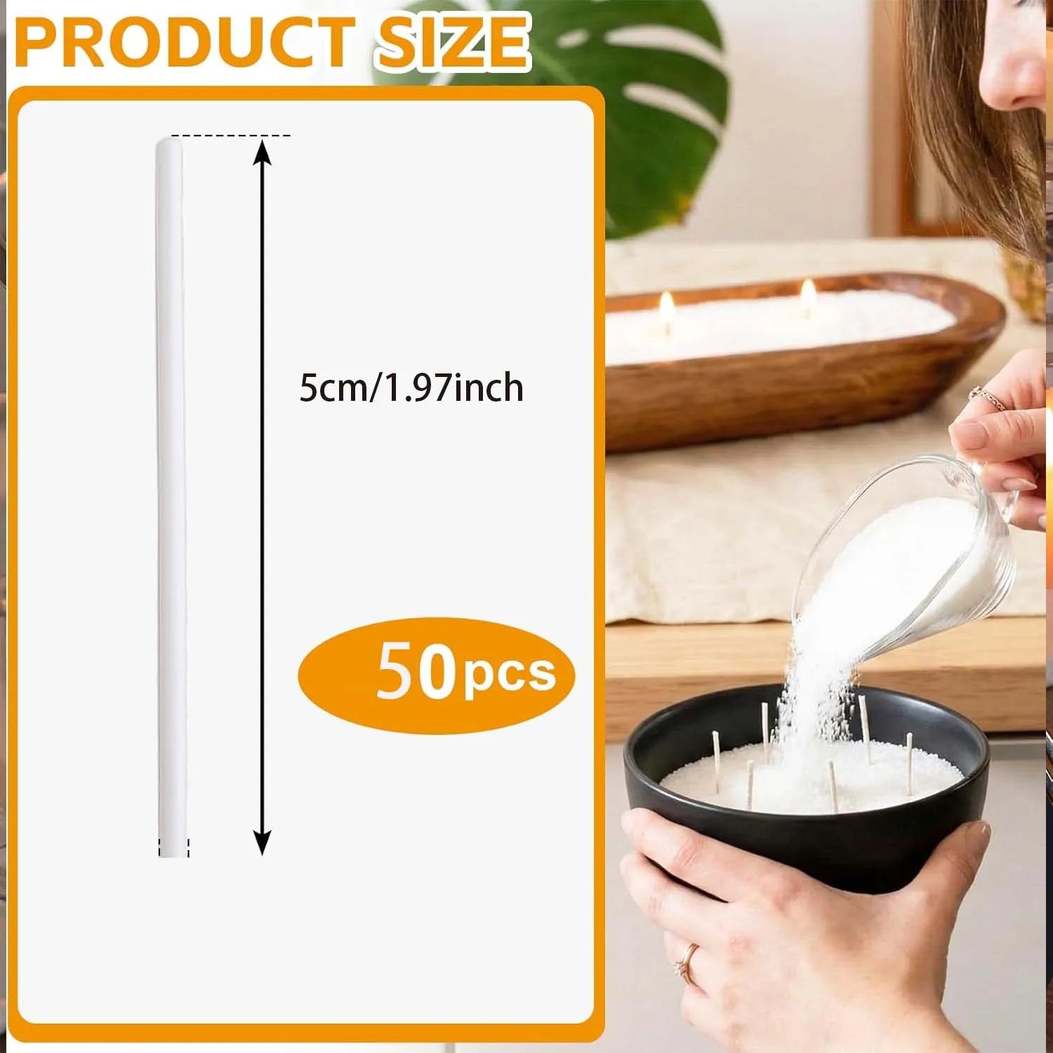 50pcs Candle Wick, Pearled Candle Cotton Wicks for Sand Candles Making Refill Sand Wax Wick for Making DIY (White) Zpaxo 50pcs